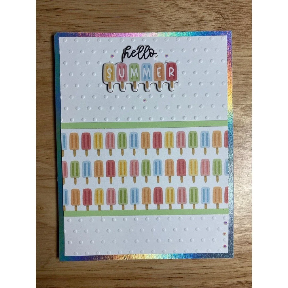 Handmade Summer Blank Greeting Card A2 & Envelope